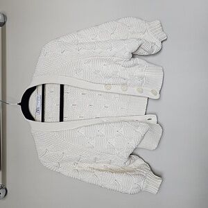 Zara 3/4 sleeve ivory white cardigan in size small